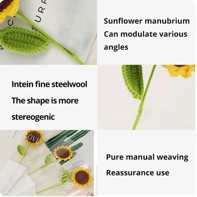 Sunflower Hand Woven Bouquet (3 Pieces)